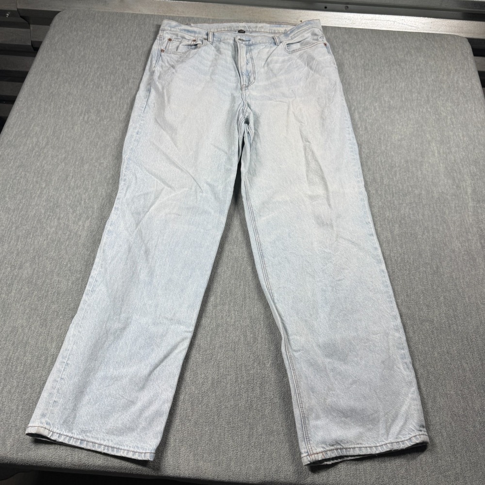 American Eagle Jeans Womens 16 Light Wash Highest Rise Baggy Straight Leg Denim
